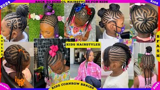 50 Kids Hairstyles for Girls kids Cornrow Braids Hairstyles kids Natural braids hairstyle Hairdo [upl. by Lati166]