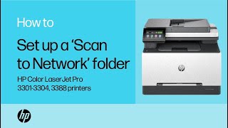 Set up a Scan to Network folder  HP Color LaserJet Pro 33013304 3388 printers  HP Support [upl. by Ultima721]