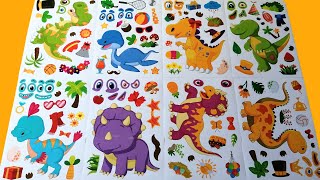 Satisfying with Sticker Book Dinosaurs  Dino Stickers ASMR [upl. by Naanac]