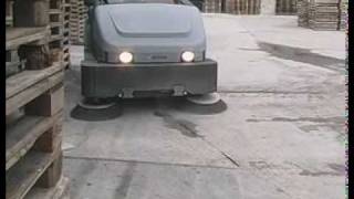 Nilfisk rideon sweeper  SR 1900 demonstration [upl. by Ative260]