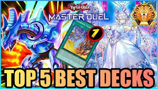 TOP 5 BEST DECKS for MASTER RANK 1 YuGiOh Master Duel [upl. by Jacobba]