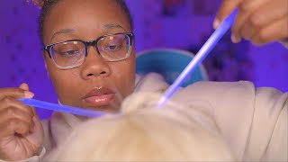 ASMR Dandruff Removal amp Scalp Check Scalp Plucking Oiling Treatment Massage Personal Attention [upl. by Mcnully420]