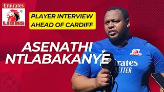 LIONS Prop Asenathi Ntlabakanye ahead of the Cardiff game [upl. by Leonid536]