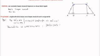 Trapezul isoscel Proprietati ale trapezului isoscel [upl. by Itsirhc292]