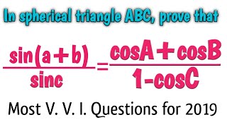 Spherical astronomy V V I Questions for 2019 bsc 3rd year maths [upl. by Bev804]