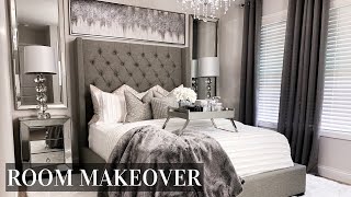 EXTREME Bedroom Makeover  LUXE ON A BUDGET Room Transformation [upl. by Cerell531]