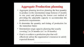 Aggregate Production Planning [upl. by Nailij]