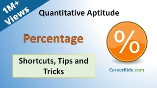 Percentage  Shortcuts amp Tricks for Placement Tests Job Interviews amp Exams [upl. by Neelram]