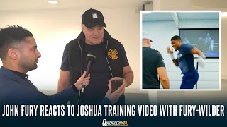 THE MOMENT JOHN FURY REACTS TO SEEING ANTHONY JOSHUA TRAINING FOR USYK WITH FURY v WILDER ON SCREEN [upl. by Llemrej311]