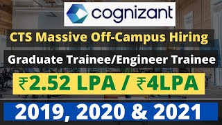 Cognizant Recruitment 2022  CTS massive off campus hiring  CIS Graduate Trainee Engineer Trainee [upl. by Bikales804]