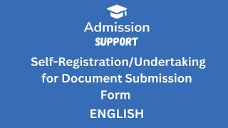 11 Standard Admission Process  SelfRegistrationUndertaking for Document Submission Form  Hindi [upl. by Lindeberg]