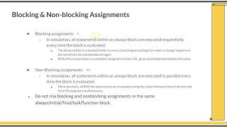 Course  Systemverilog Verification 1  L51  Procedural Blocks and Assignment Types [upl. by Cardie]