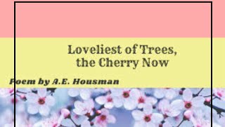 Critical analysis of the poem quotloveliest of trees the cherry nowquot by Housman [upl. by Dey137]