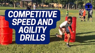 3 Competitive SpeedAgility Drills for Youth Football Players [upl. by Nahtnhoj]