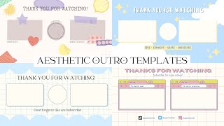 AESTHETIC YT OUTRO TEMPLATES free ✨ [upl. by Dahle]