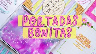 PORTADAS para CUADERNOS muy fáciles 🌜IDEAS para DECORAR tus LIBRETAS con CARÁTULAS BONITAS [upl. by Artima815]