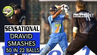 RAHUL DRAVID  in SEHWAG MODE 2nd fastest half century ever [upl. by Yrelbmik944]