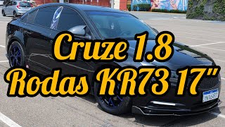 Cruze 18 sedan customizado Rodas KR73 aro 17 preto com BLUE Chrome [upl. by Aubreir177]