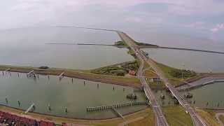 Afsluitdijk drone Kornwerderzand A7 bruggen [upl. by Sulamith645]