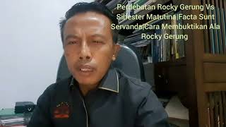 Facta Sunt Servanda Rocky Gerung Bentrok Dgn Minta Bukti Silfester MatutinaMenuai Kecaman Publik [upl. by Ariaec]