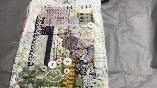 My Slow Stitch Piece from Anne Brooke plus my latest tag from Anne’s weekly challenge [upl. by Hairom]