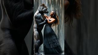 The Woman Performs a Fusion with the Gorilla americagottalent talent agt shorts [upl. by Nnahgem]