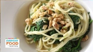 Lemony Pasta with Goat Cheese and Spinach  Everyday Food with Sarah Carey [upl. by Shipley1]