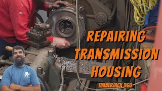 Repairing a cast iron housing for the TImberjack 360 Skidder transmission [upl. by Ynaffik726]