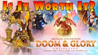 AQW Doom amp Glory 15th Birthday Collection Is It WORTH It AQWorlds [upl. by Rosalyn922]