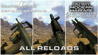 CounterStrike 16  Default Weapons with MW19MW22 All Reloads Animations Showcase 1080p 60FPS [upl. by Spear]