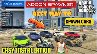 HOW TO INSTALL ADD ON VEHICLE SPAWNER IN GTA 5 WITHGOUT CRASH  BEST WAY TO SPAWN VEHICLES IN GTA 5 [upl. by Kra17]