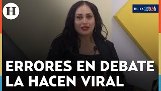 ¡Le ganaron los nervios Candidata del PT por San Pedro Garza se volvió viral por errores en debate [upl. by Nary514]