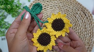 🌻 GIRASOL COLGANTE A CROCHET 🌻PATRON 3D A CROCHET crochet SUNFLOWER GIRASOL [upl. by Sherborne]