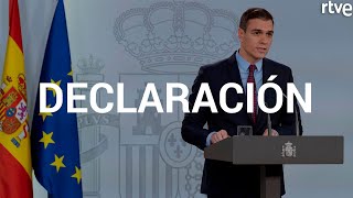 CORONAVIRUS DECLARACIÓN INSTITUCIONAL DE PEDRO SÁNCHEZ  Telediario [upl. by Enitsirt]