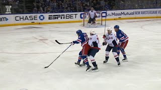 Artemi Panarin Hit Against TJ Oshie Causes Scrum [upl. by Inalial]