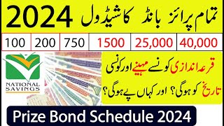 Prize Bond Schedule 2024  National Saving Prize Bonds Complete Draw Schedule 2024 [upl. by Ulrika811]