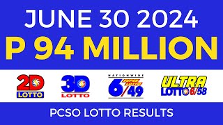 Lotto Result Today 9pm June 30 2024  PCSO Complete [upl. by Akit823]