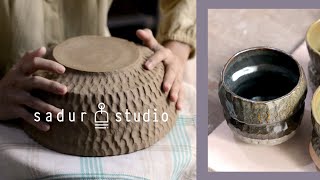 How to Make Pottery Bowl amp The Glaze Results — Peaceful Handbuilding Pottery [upl. by Sinnek]