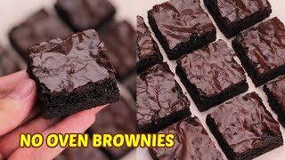 Dark Fudgy Brownies  No Oven No Mixer [upl. by Jemy]