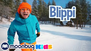 Playing in the Snow  Tubing Down the Mountain  Blippi  Kid Cartoon amp Nursery Rhyme  Moonbug Kids [upl. by Nnairret692]