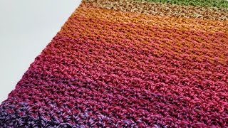 EASY Crochet Stitch For Blankets and Scarfs  Beginner Crochet  Thicket Stitch [upl. by Cairistiona]