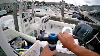 SaltAway How to Flush 4 stroke outboard and keep the insides like new wet slipped boat [upl. by Eiuqnom]