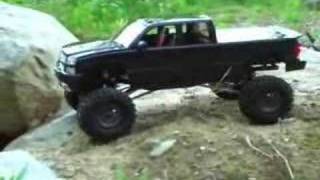 quotSCALEquot Axial AX10 Chevy Silverado rock crawler trail truck [upl. by Resay]