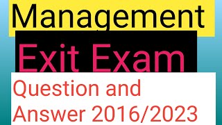 management exit Exam questions and answers 20162023 [upl. by Yrakcaz921]