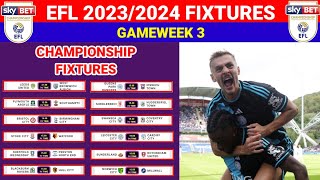 English Football Championship Fixtures Today Matchday 3 ¦ EFL Championship 202324 Fixtures [upl. by Drusilla]