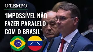 Usando Venezuela como exemplo Flávio Bolsonaro volta a defender voto impresso no Brasil [upl. by Tcideneb]