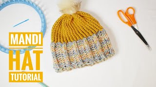 How to Loom Knit the Mandi Hat DIY Tutorial [upl. by Leavy881]