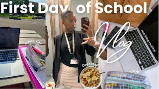 First day of CollegeSixthForm Vlog  year 13  6AM grwm morning routine school day realistic [upl. by Noemis454]