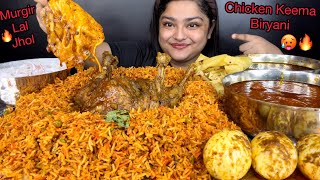 CHICKEN KEEMA BIRYANI WITH MURGIR LAL LAL JHOL SPICY EGG CURRY SPICY CHICKEN CURRY amp RAITA  ASMR [upl. by Finkelstein128]