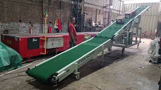 Portable Hydraulic Truck Loading Unloading conveyor l Box Handling Conveyor l Box shifting conveyor [upl. by Enaffit]